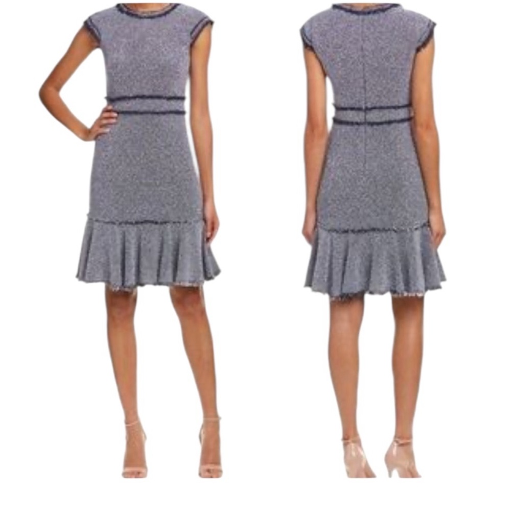 Rebecca Taylor Dress Indigo Tweed Women's 8